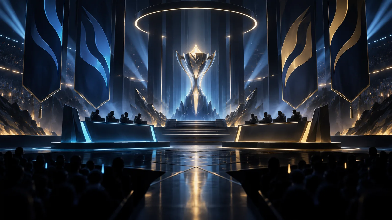 Stylized competitive gaming arena
